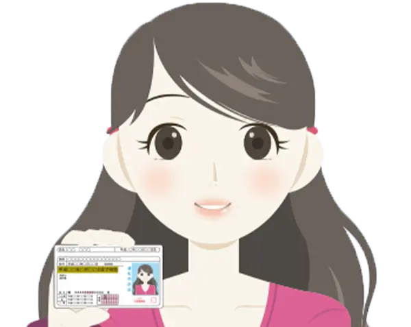 身分証を持った自分の写真